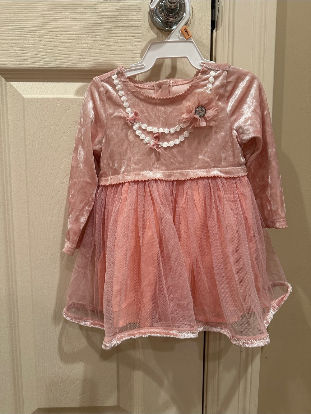 Nannette Pink Velvet & Tulle Party Dress